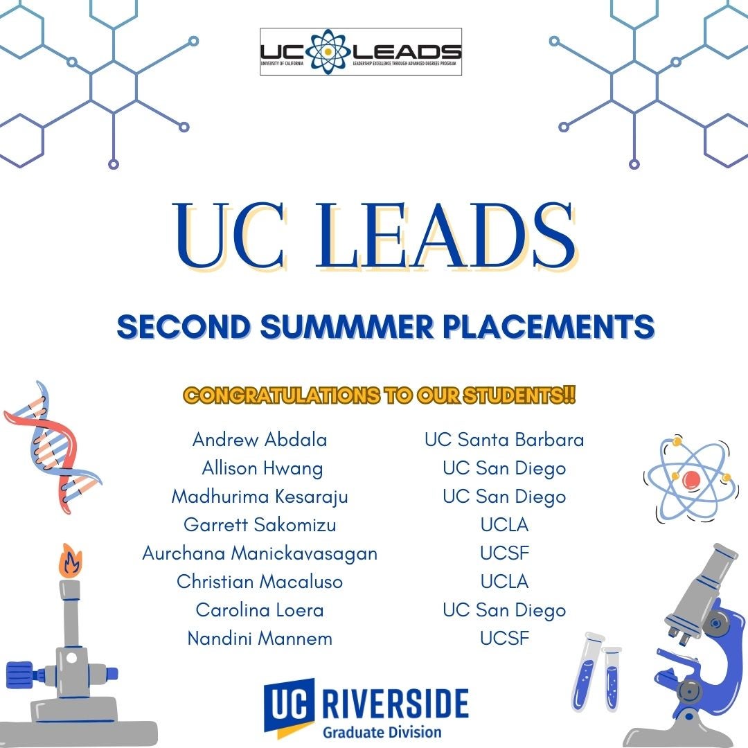 UC LEADS second summer placements